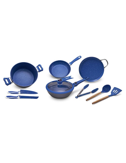 Batería de cocina Flavor Stone Master Set de aluminio antiadherente minerales naturales 10 piezas