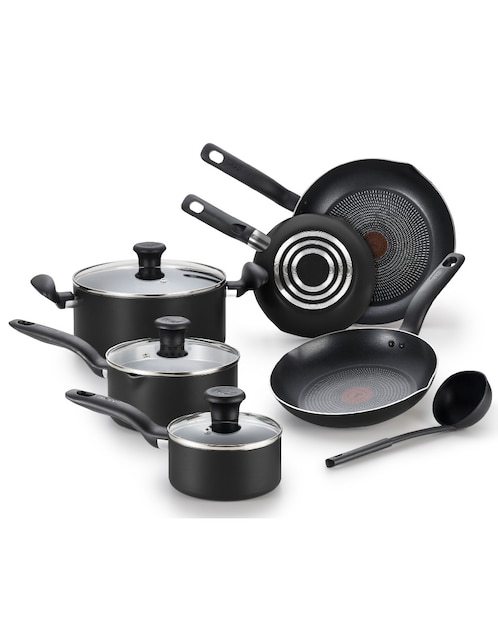 Batería de cocina T-Fal de aluminio antiadherente convencional 10 piezas