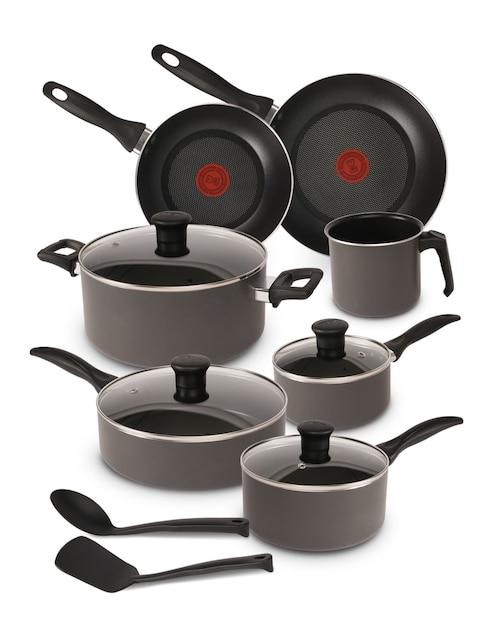 Batería de cocina T-Fal Family Cook de aluminio antiadherente titanio 13 piezas
