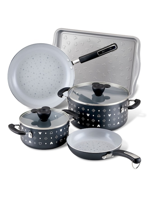 Batería de cocina Farberware de aluminio antiadherente cerámica 7 piezas