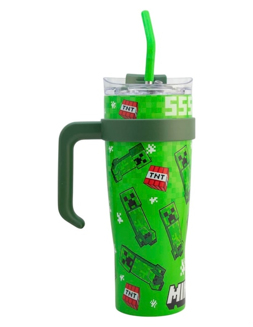 Termo de acero inoxidable Minecraft con tapa rosca 1.2 L 1