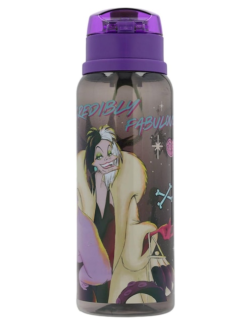 Termo de plástico Villanas con tapa push pull 920 ml 1