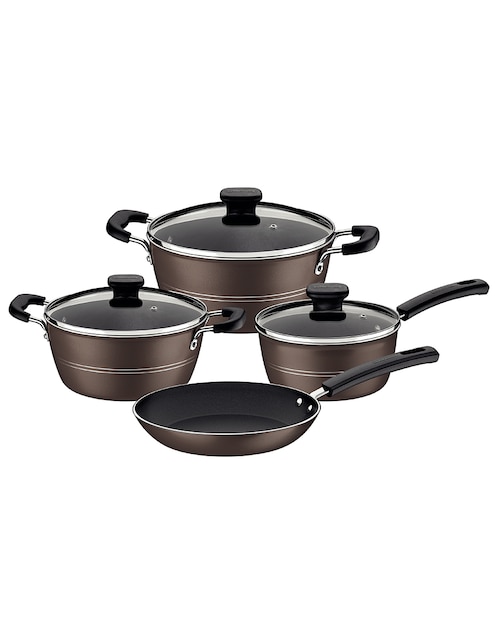 Batería de cocina de aluminio antiadherente starflon excellent 7 piezas 1