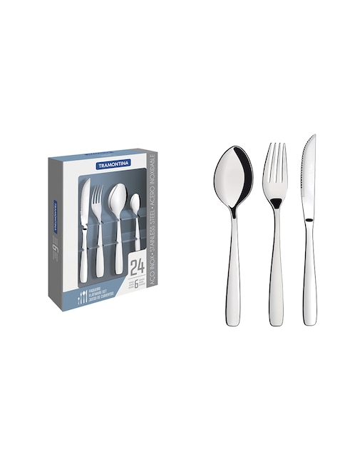 Set cubiertos Tramontina amazonas de acero inoxidable 24 piezas