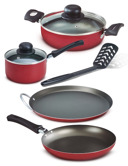 Bateria de cocina Lamex Delicook69638 de aluminio antiadherente sin PFOA 7 piezas