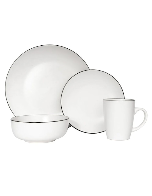 Vajilla cerrada Cocina de cerámica para 4 personas.