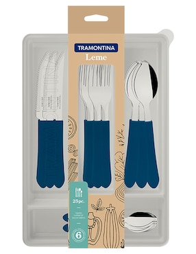 Set cubiertos Tramontina de acero inoxidable 25 piezas
