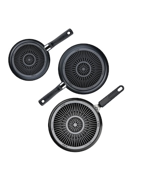 Set de sartenes T-Fal Hard Titanium de aluminio 3 piezas