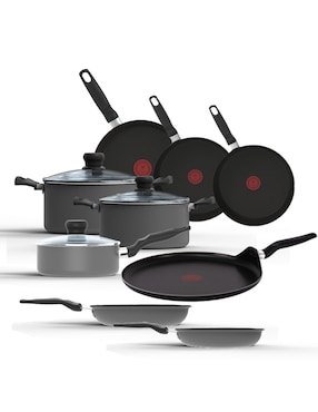 Batería de cocina T-Fal de aluminio antiadherente easy plus 12 piezas