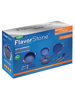 Batería de cocina Flavor Stone Master Set de aluminio antiadherente minerales naturales 10 piezas