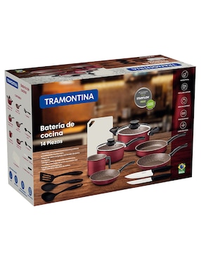 Batería de cocina Tramontina París de aluminio antiadherente sin PFOA 14 piezas
