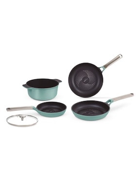 Batería De Cocina Jade Cook C0477 00 De Aluminio Anodizado Antiadherente Combinado 5 Piezas