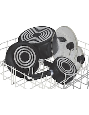 Batería de cocina T-Fal de aluminio antiadherente convencional 10 piezas