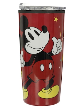 Termo Siglo XXI De Acero Inoxidable Mickey Mouse Con Tapa Flip Top 450 Ml