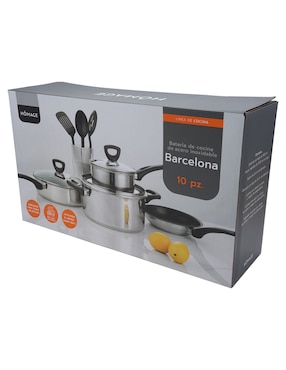 Batería de cocina Homage de acero inoxidable antiadherente convencional 10 piezas