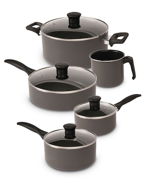 Batería de cocina T-Fal Family Cook de aluminio antiadherente titanio 13 piezas