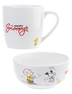 Set de tazas americana Siglo XXI Peanuts 2 piezas
