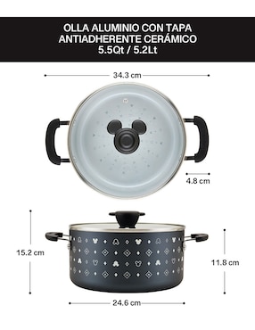 Olla con tapa Fraberware Mickey Mouse