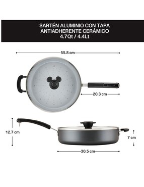 Sartén con tapa Farberware Mickey Mouse de aluminio