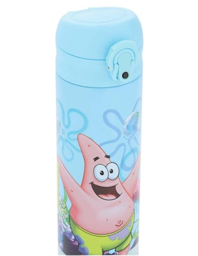 Termo Siglo XXI de acero inoxidable Bob Esponja con tapa push pull 400 ml