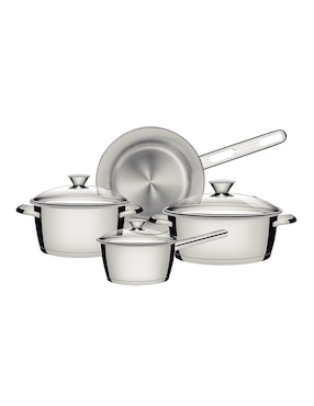 Batería de cocina Tramontina de acero inoxidable 7 piezas