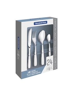 Set cubiertos Tramontina amazonas de acero inoxidable 24 piezas