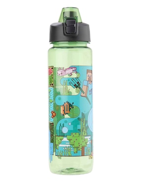Botella de agua Siglo XXI de plástico Minecraft con tapa rosca 1 L