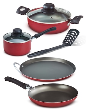 Bateria de cocina Lamex Delicook69638 de aluminio antiadherente sin PFOA 7 piezas