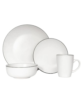 Vajilla cerrada Cocina de cerámica para 4 personas.