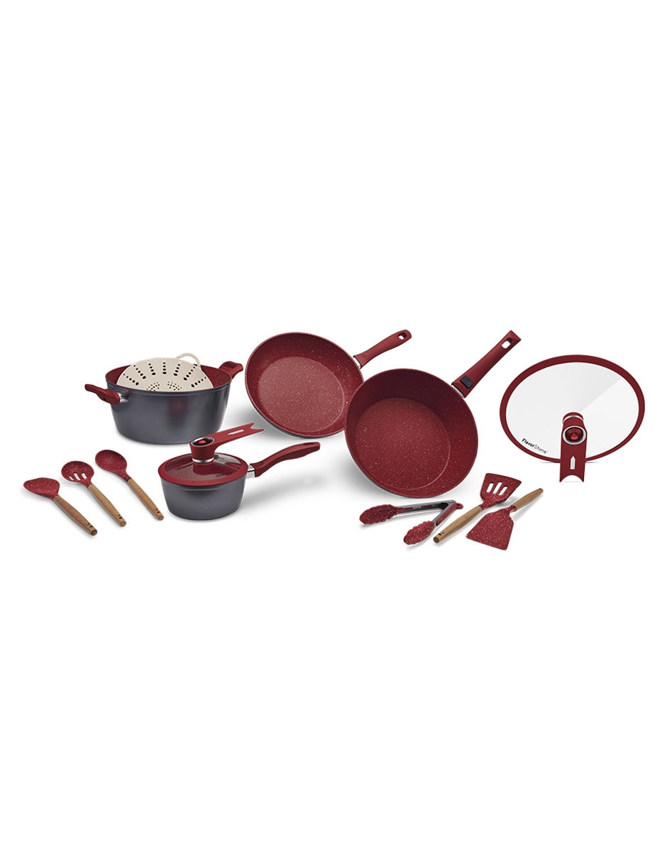Batería de cocina Grande Set Deluxe de aluminio antiadherente minerales naturales 13 piezas Batería de cocina Grande Set Deluxe de aluminio antiadherente minerales naturales 13 piezas