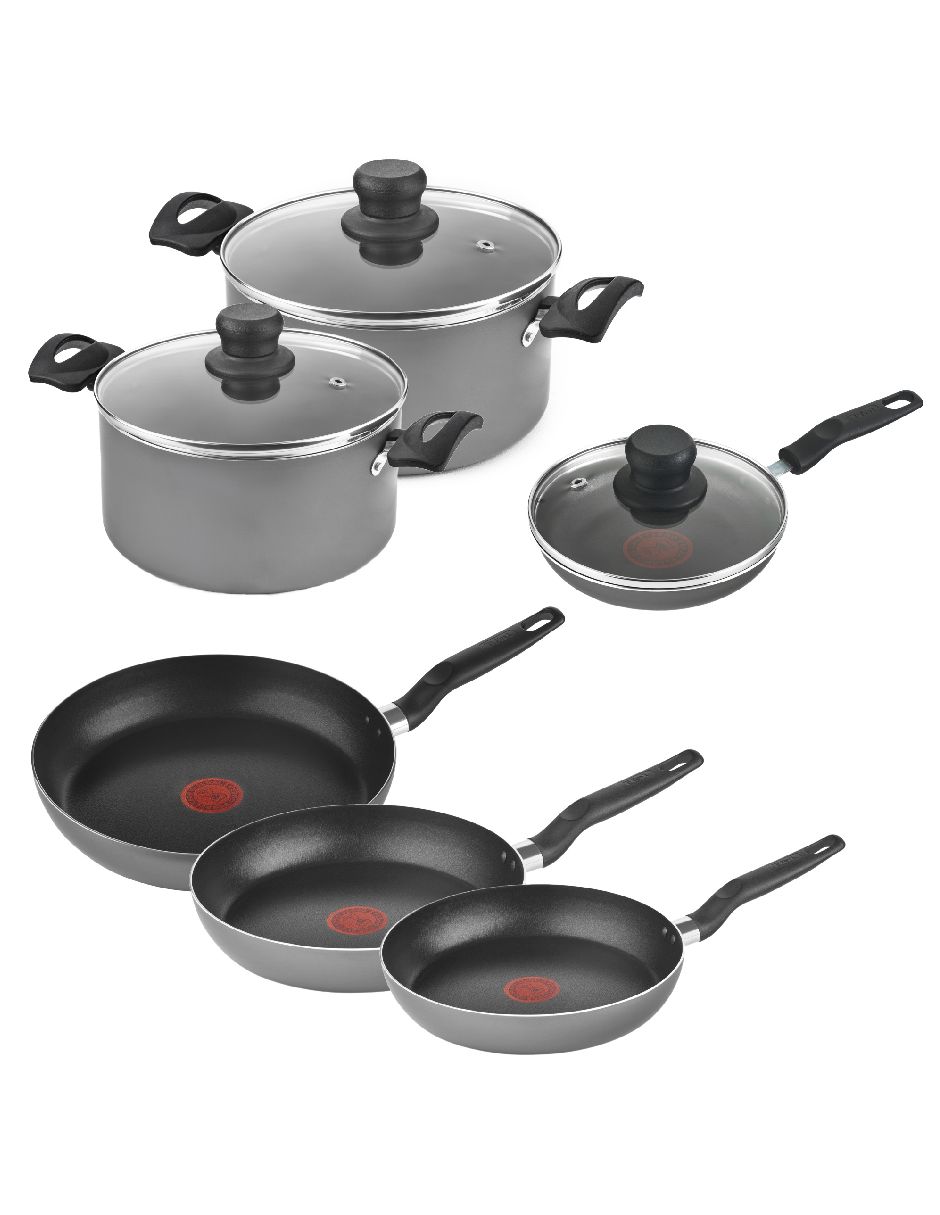 Batería de cocina T-Fal de aluminio antiadherente convencional