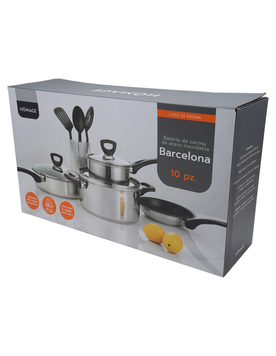 Batería de cocina de acero inoxidable antiadherente convencional 10 piezas 8