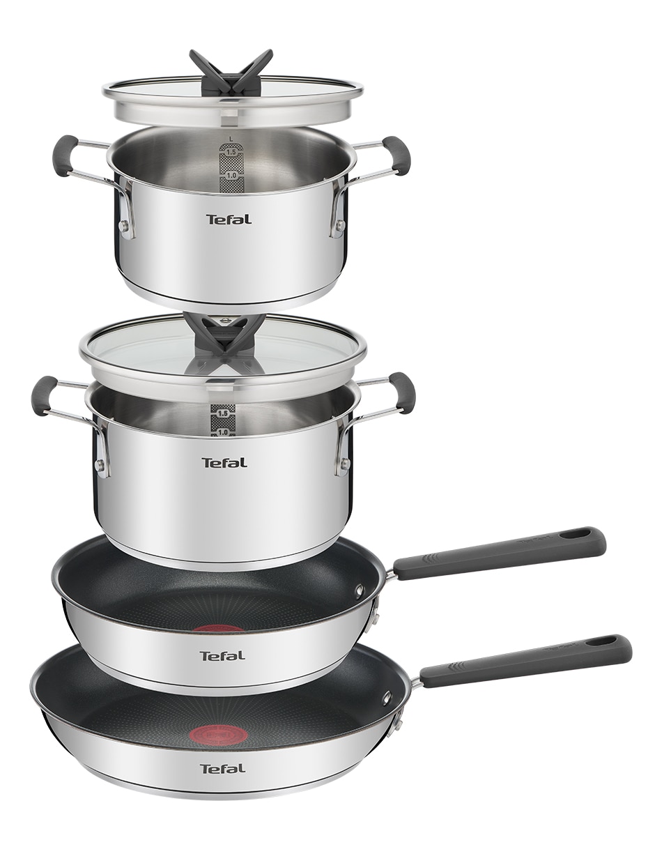 Batería de cocina de aluminio antiadherente titanio 6 piezas 2