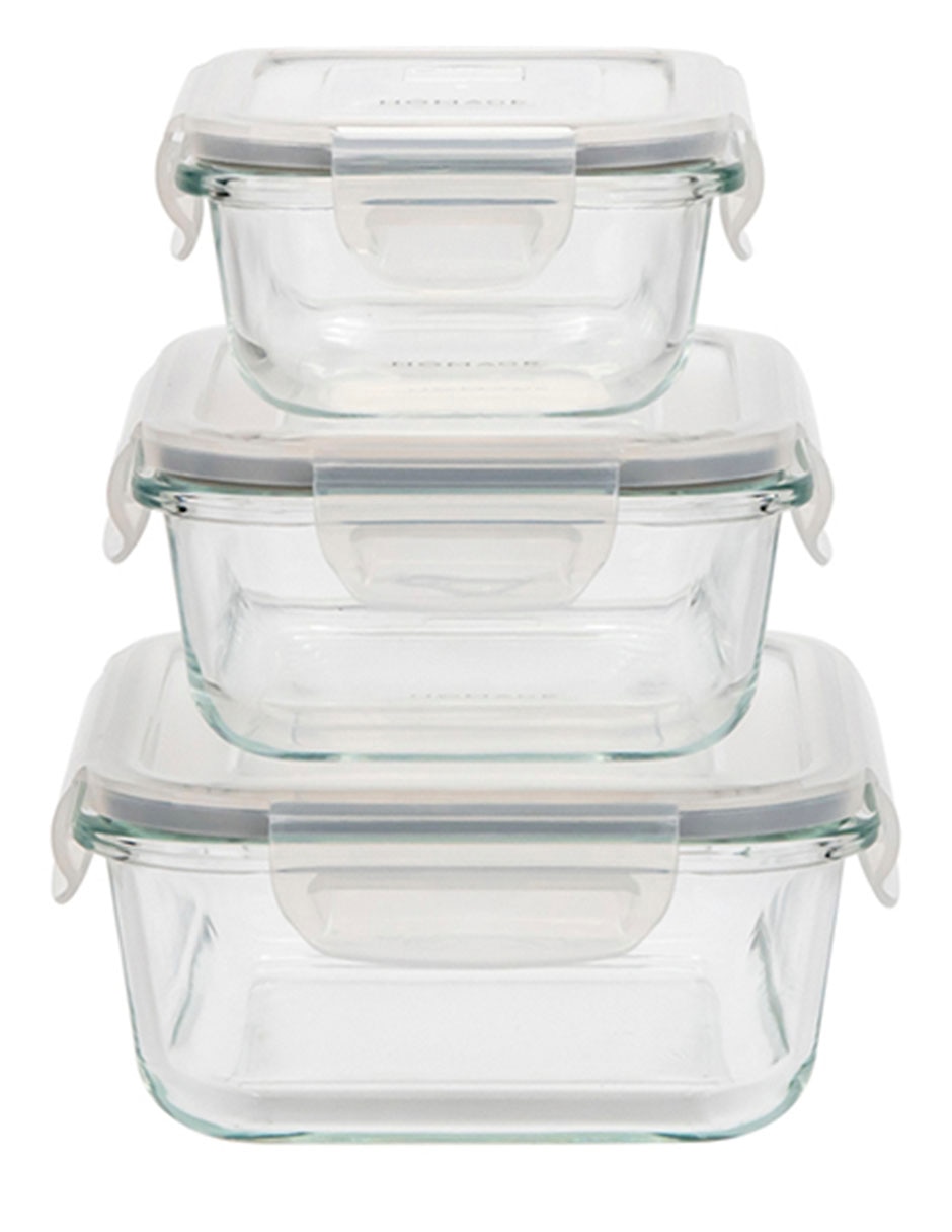 Set contenedores de borosilicato 3 piezas 3