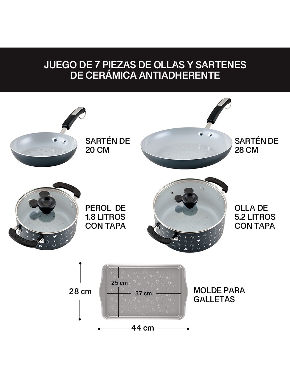 Batería de cocina de aluminio antiadherente cerámica 7 piezas 7
