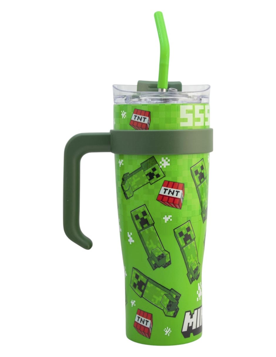 Termo de acero inoxidable Minecraft con tapa rosca 1.2 L