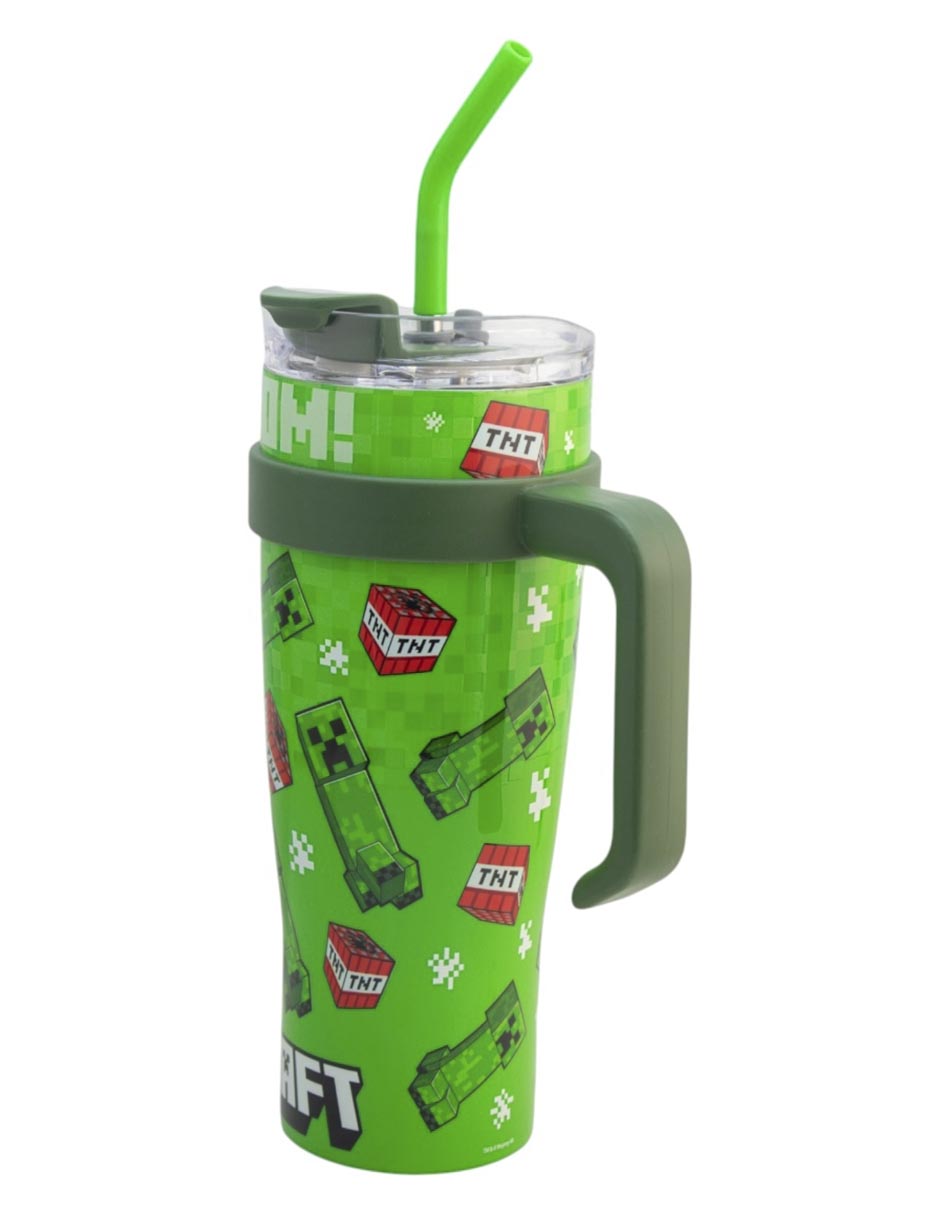 Termo de acero inoxidable Minecraft con tapa rosca 1.2 L 3