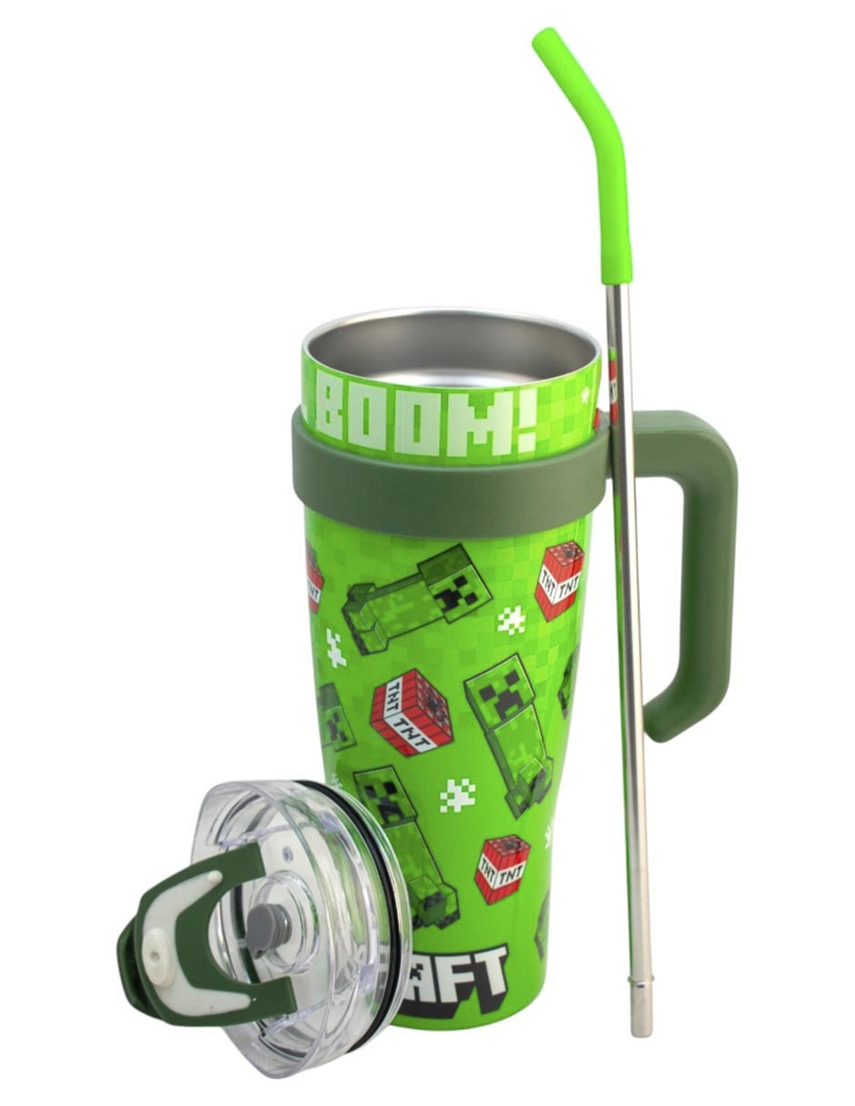 Termo de acero inoxidable Minecraft con tapa rosca 1.2 L 4