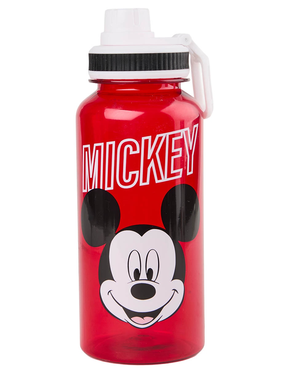 Botella de agua de plástico Mickey Mouse con tapa rosca 946 ml