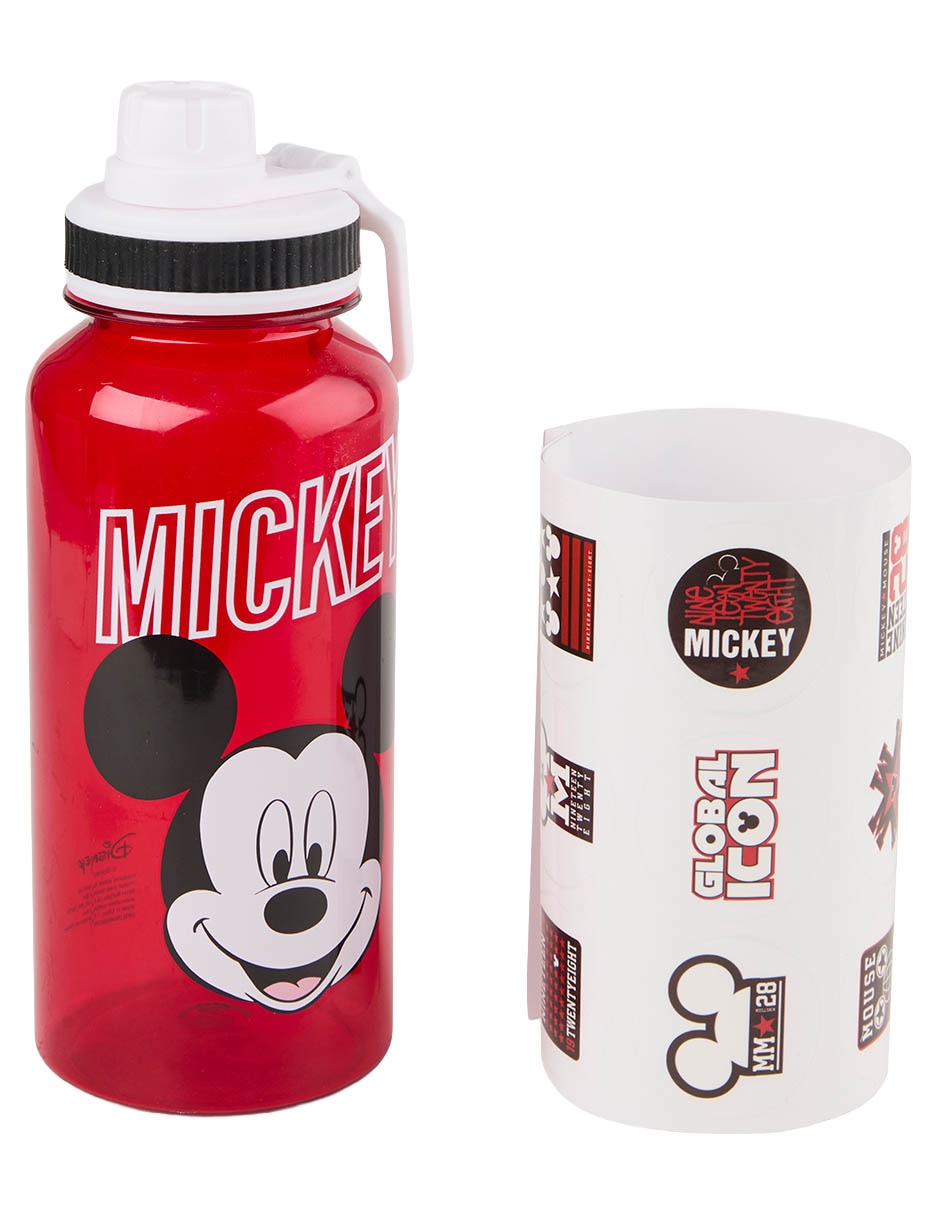 Botella de agua de plástico Mickey Mouse con tapa rosca 946 ml 4