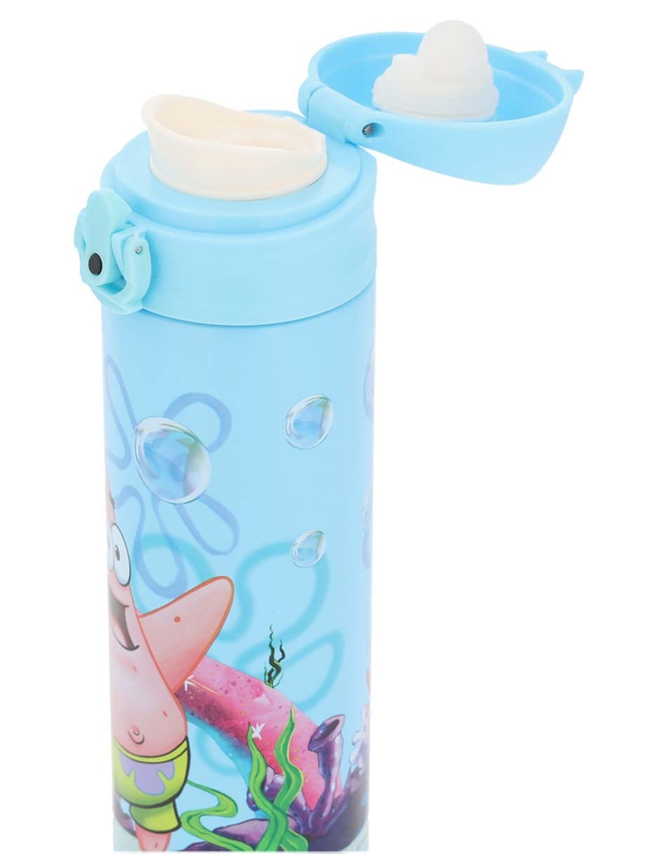 Termo de acero inoxidable Bob Esponja con tapa push pull 400 ml 4