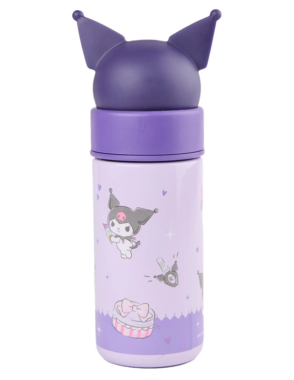 Termo de acero inoxidable Kuromi con tapa rosca 350 ml 2