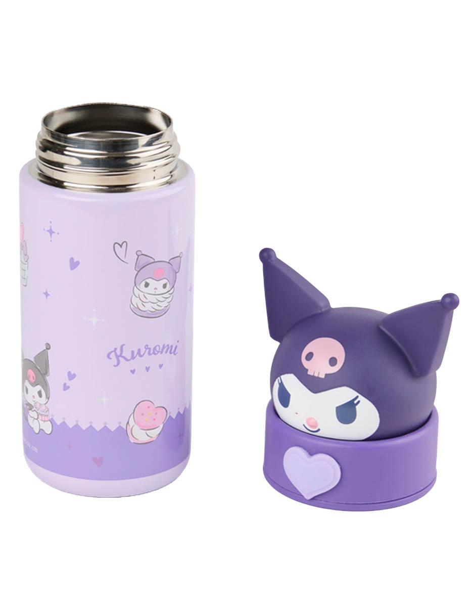 Termo de acero inoxidable Kuromi con tapa rosca 350 ml 4