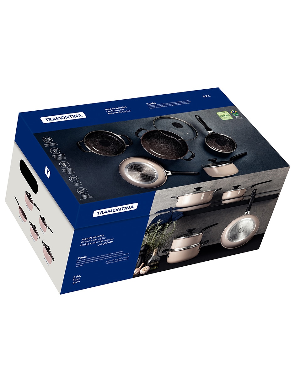 Batería de cocina de aluminio antiadherente cerámica 9 piezas 2