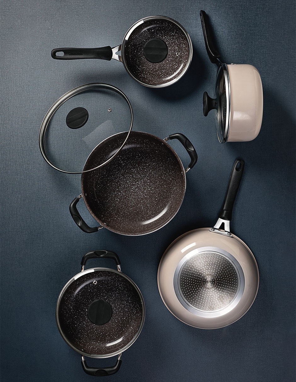 Batería de cocina de aluminio antiadherente cerámica 9 piezas 8