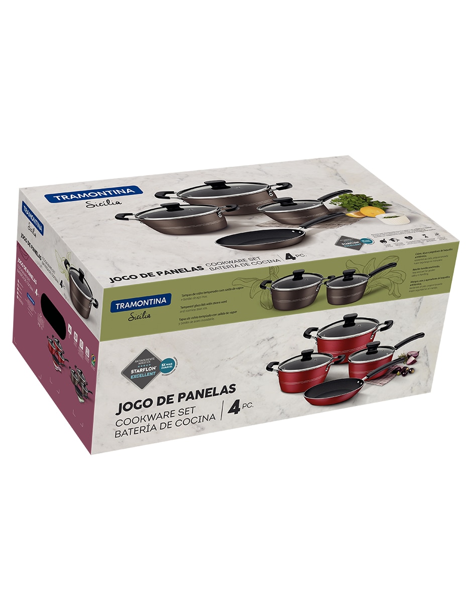 Batería de cocina de aluminio antiadherente starflon excellent 7 piezas 2