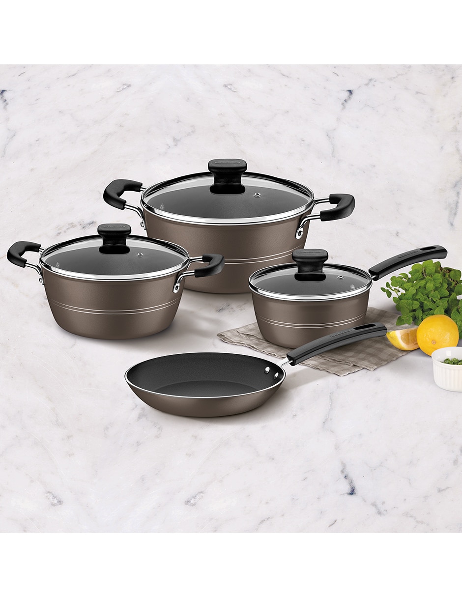 Batería de cocina de aluminio antiadherente starflon excellent 7 piezas 3