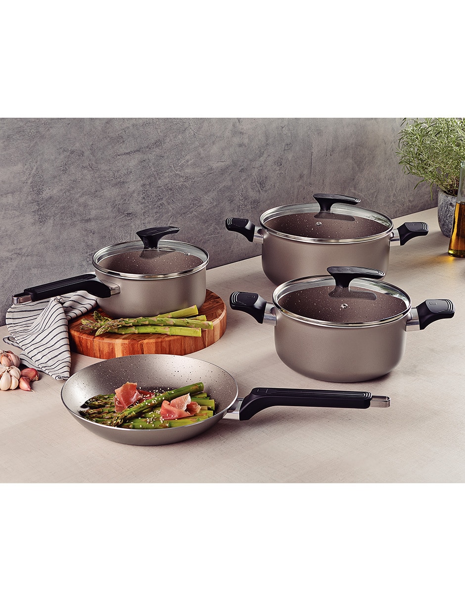 Batería de cocina de aluminio antiadherente starflon premium 7 piezas 3