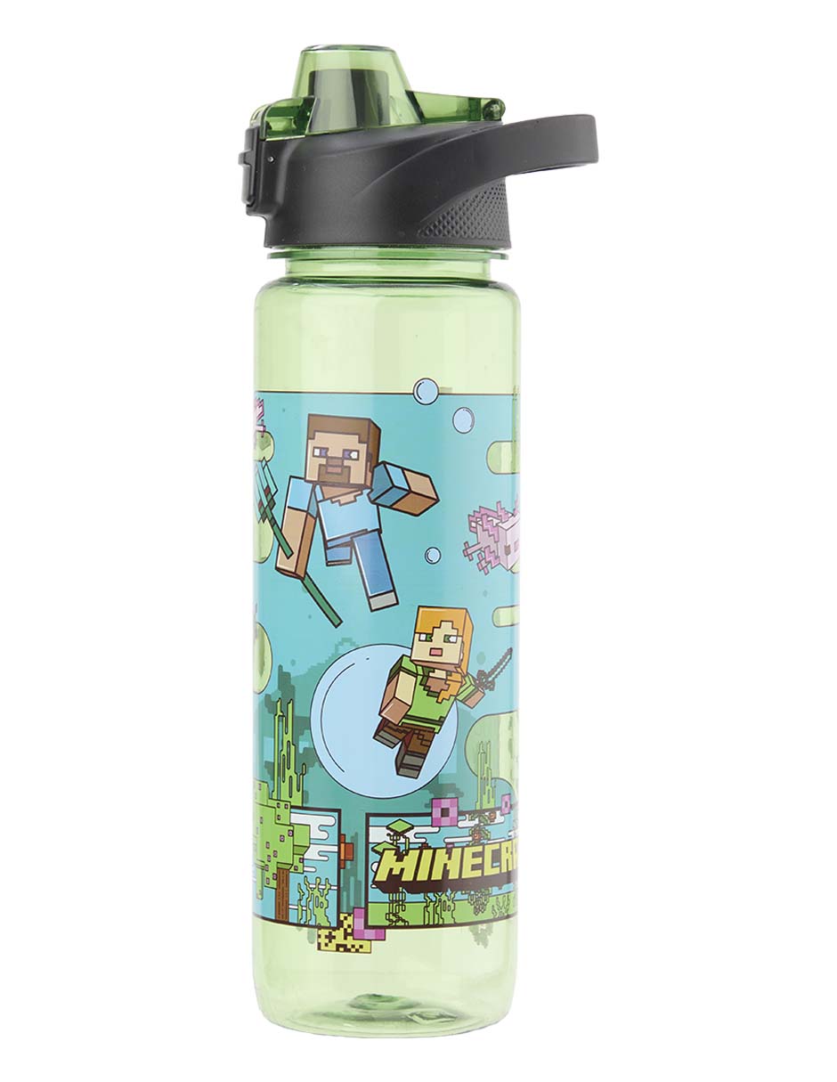 Botella de agua de plástico Minecraft con tapa rosca 1 L Botella de agua de plástico Minecraft con tapa rosca 1 L