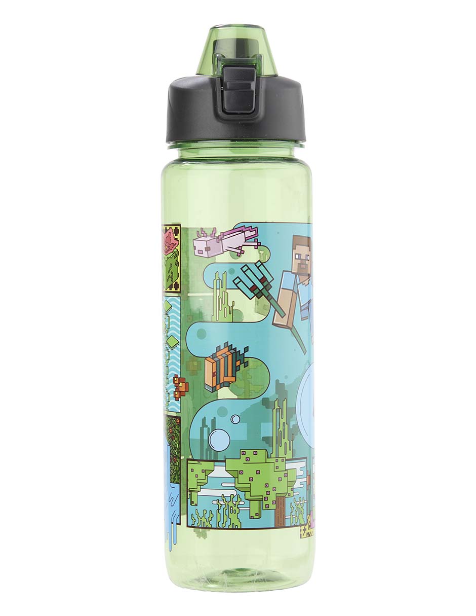 Botella de agua de plástico Minecraft con tapa rosca 1 L 2